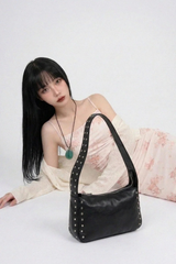 EDGY STUDDED BLACK SHOULDER BAG