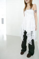 lace unbal eyelet tube top(2colors)