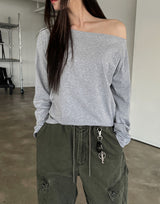 Rabbit Basic Cotton Off Shoulder Long Sleeve