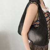 Roto vintage cut washed denim shoulder bag