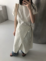 ジュール ラップロールアップ半袖ロングワンピース