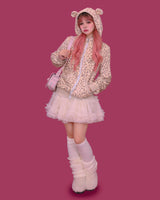 mimi leopard bear hood zip-rp (기모)