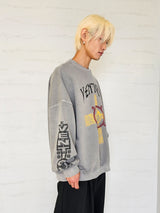 VENTIQUE ピグメントホーリースウェットシャツ 2colors