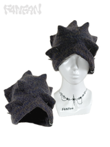 Spiky Textured Knit Beanie Punk Studded Brim  Hat