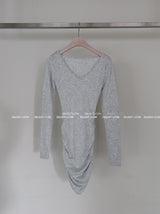Pleasantly Thick Napping Shirring Mini Dress