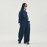 Fray balloon jogger pants / Navy