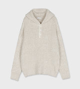 No.1496 alpaca button hood KNIT (3color)