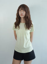 Jewel Neck Tee -Apple Green