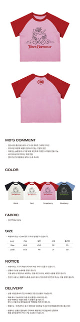 Cupid Raglan T-shirts STRAWBERRY