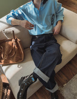 シェイドスティッチローワイドデニム