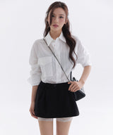 LACE LAYER MINI SKIRT_TT6S514BK