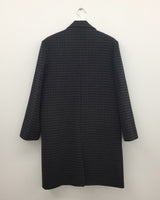 ファインウールチェックロングコート (2color)