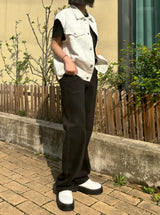 LOOSE FIT WHITE DENIM VEST code 21011