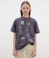 Drawing Diary Oversized T-shirt - Charcoal