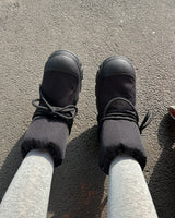 Ribbon Snow Tongue Winter Boots