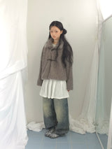 line and pleated dress