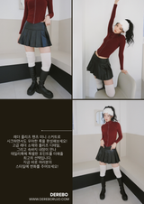 レザープリーツパンツミニスカート