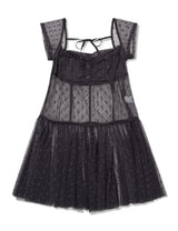 フラワー メッシュ ドレス(CHARCOAL)