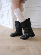 vintage washed biker boots