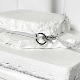Suede string lettering necklace_grey