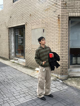 No.1413 ダイイングストライプフードジップアップ