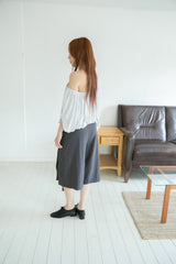 drape unbal off-shoulder top(3colors)