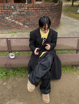 No.0983 wool 30 P line long COAT (3color)