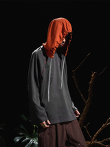 24AWザクリサリススキャブグレー&オレンジパッチワークフードTシャツ