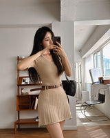 Hess V-neck Mini Dress & Belt Set