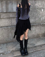 アンバランスフラワースカート