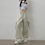 Cutter Ribbon Cotton Wide Cargo Pants (3colors)