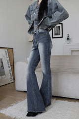 Vintage Washing Crop Denim Jacket