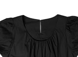 Poly Lace Ribbon Short Sleeve Blouse One Piece
