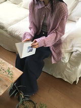 Mertle インディゴローデニムロングワイドパンツ