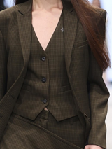 Olive Staggered Line  Waistcoat
