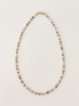 Summer Orange Beads Initials Necklace