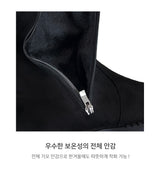 Winter folding dumble suede buckle belt knee high long boots (2 colors)