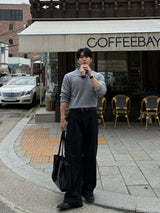 Modal open collar knitwear