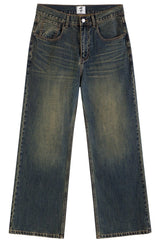 Washed Flare Whisker Jeans