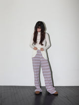 STRIPE KNIT PANTS (PURPLE)