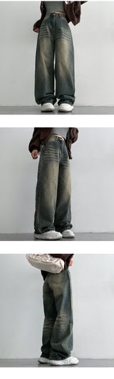 [Special prize!] Nikki front and back washed wide denim pants (3 colors)