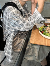 デルグラデーションチェックオーバーシャツ