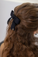 シルバーコーデュロイリボンヘアピン