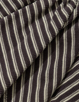STRIPE SHIRRING FLARE TOP(CHARCOAL)