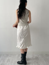 Jacquard satin midi skirt