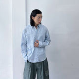 Crinkled Striped Oversized Shirt