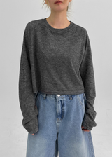 [MADE] ベッシアン サマー ニットフィール クロップ ロングスリーブ Tシャツ