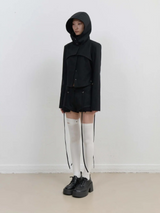 Layered Bolero Wool Jacket / Black