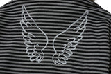 STRIPE WINGS FUR HOODIE ZIP-UP