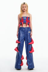 Embryo Pu leather special-shaped tube top